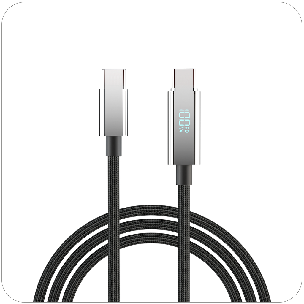USB-C to USB-C Fast Charging Cable 100W PD LED Display 1m - Melux