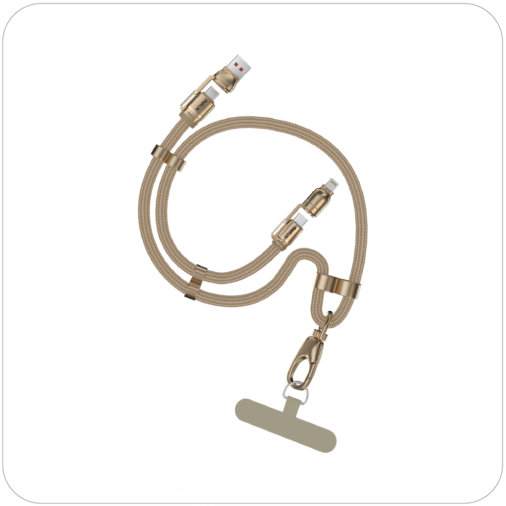 melux 4-in-1 USB Fast Charging Cable 60W Lanyard 1.2m