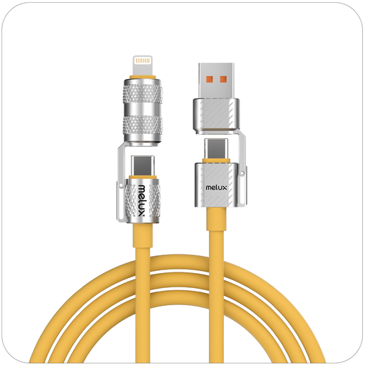 melux 4-in-1 USB-C Fast Charging Cable 240W Silicone USB C & Lightning 1.2m 